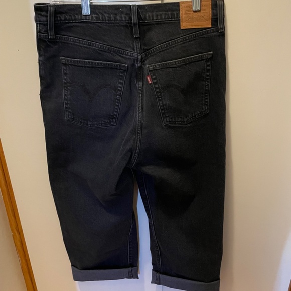Levis Ribcage Straight Ankle Jeans size 31 well worn - black - Picture 6 of 9